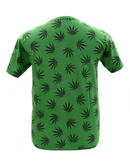 Polera Verde Hojas Cannabis