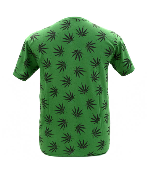 Polera Verde Hojas Cannabis - Imagen 2