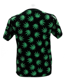 Polera Negra Hojas Cannabis