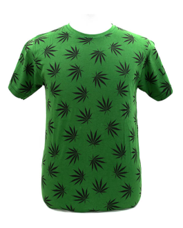 Polera Verde Hojas Cannabis