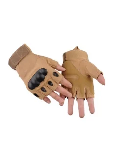 Guante Tácticos Outdoor dedos cortos Ocre