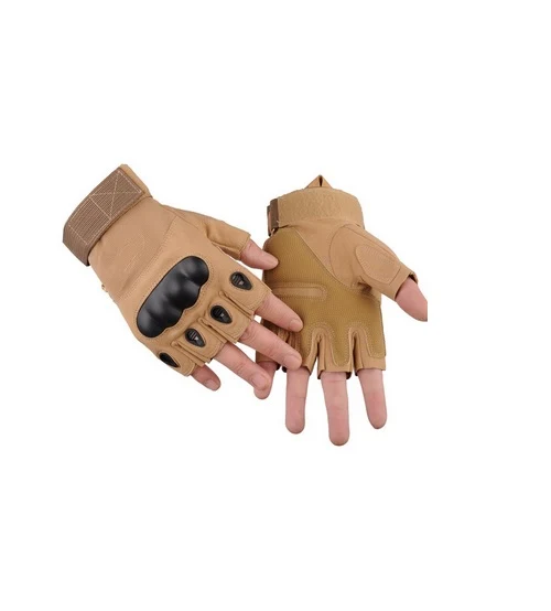 Guante Tácticos Outdoor dedos cortos Ocre